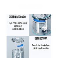 Fuente de agua automática para gatos y mascotas - medidas
