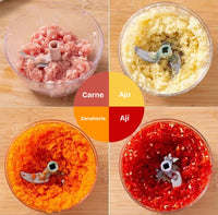 Resultados: carne, ajo, zanahoria y ají picados